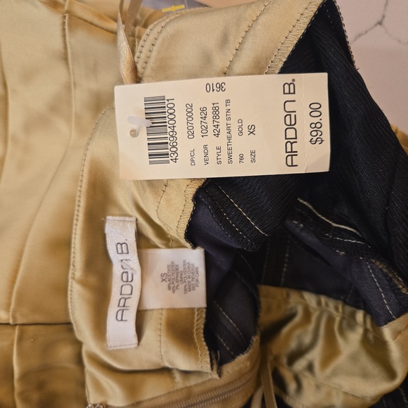 NWT Arden B Stapless Gold Bandage Bodycon Dress Womens Size XS - Picture 9 of 11